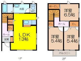 西諫早駅 徒歩19分 1-2階の物件間取画像